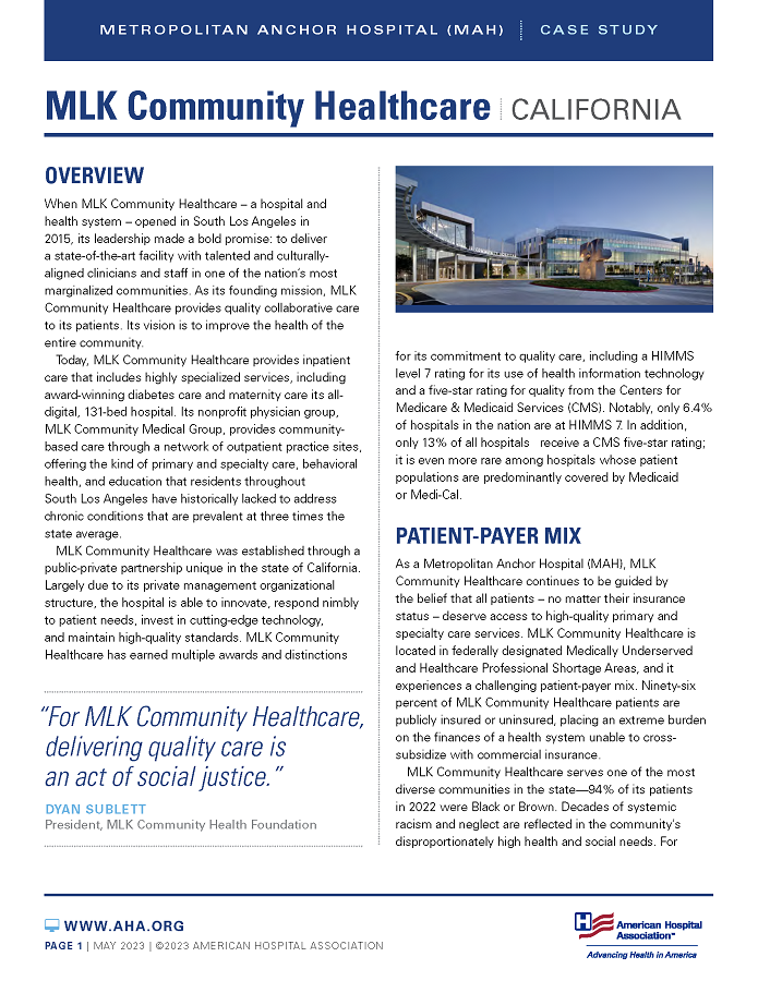 MLK Community Healthcare California AHA